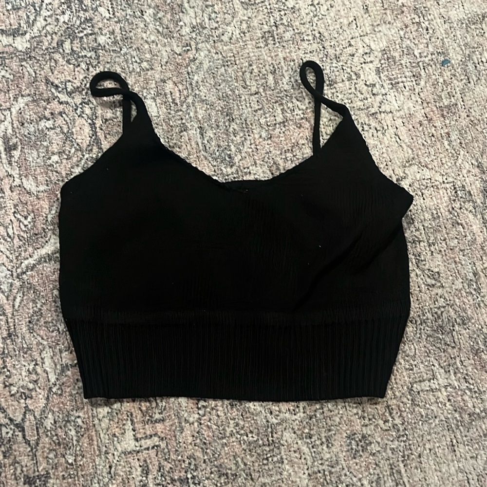 SHEIN Black Fitted Crop Sweater Tank